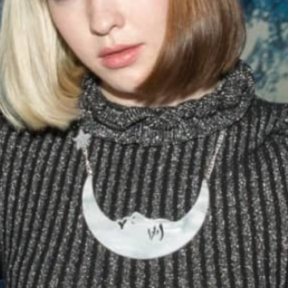 Silver Crescent Moon Pendant Necklace - Women's Jewelry